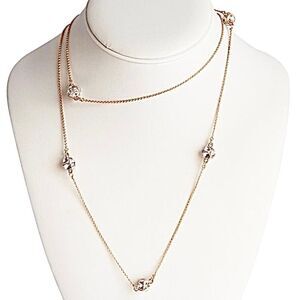 Kate Spade Gold Chain Crystal Lady Marmalade Scatter Necklace New 200.00